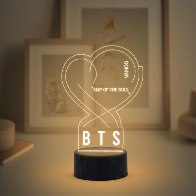 BTS Map of the Soul Night Lamp with Warm White Light Customized with Name Gift for Women Girls Girlfriend Teen Girl Friends , Home Decor